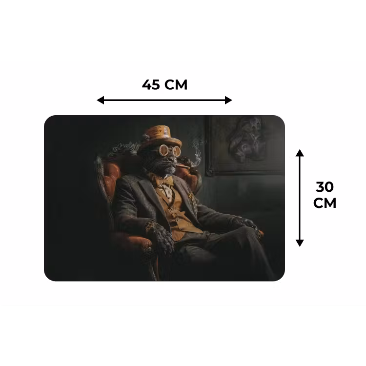Kat - Pak - Oranje - Sigaar Placemat vinyl groot -specs