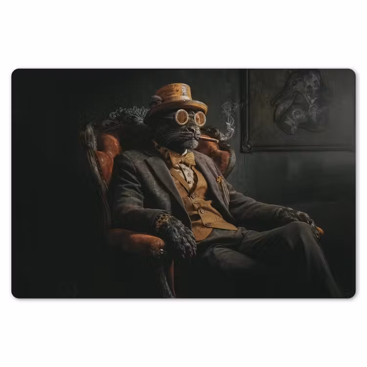 Kat - Pak - Oranje - Sigaar Placemat vinyl groot -zzsfeer1_Kitchenyeah-website