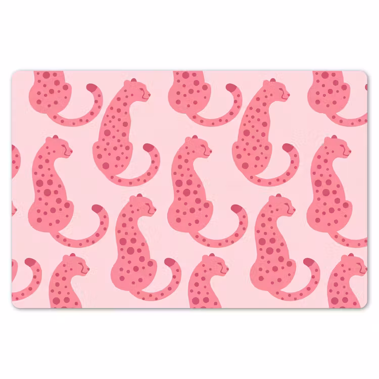 Kat - Gevlekt - Dieren - Patroon - Roze Placemat vinyl groot -zzsfeer1_Kitchenyeah-website