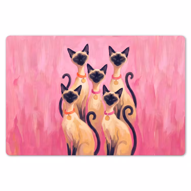 Kat - Groep - Dieren - Modern - Roze Placemat vinyl groot -zzsfeer1_Kitchenyeah-website