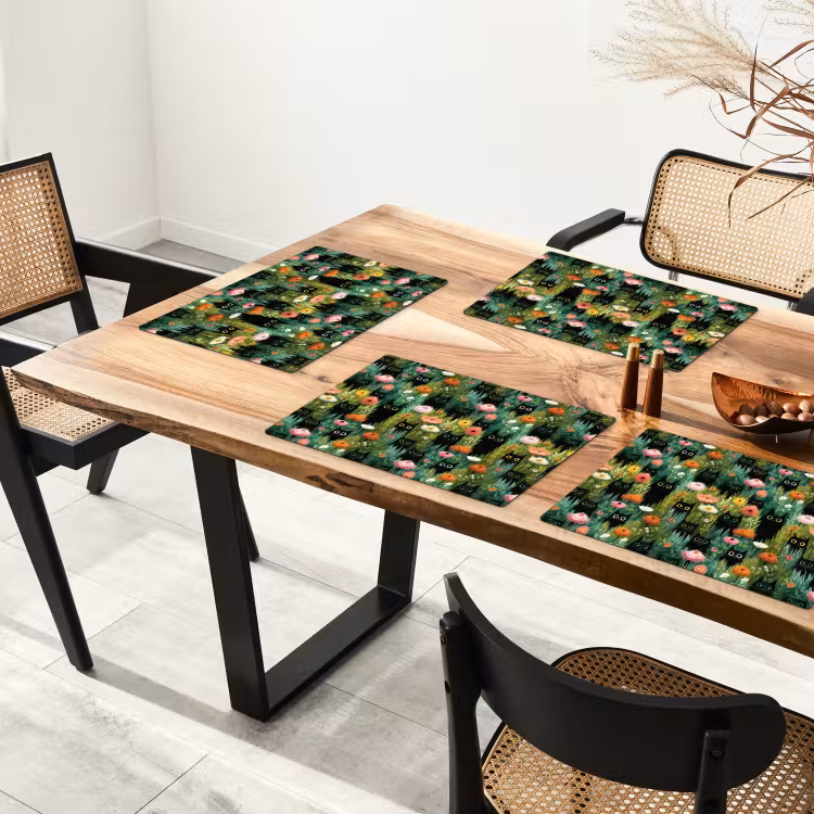 Katten - Bloemen - Kleurrijk Placemat vinyl groot 368 -zzsfeer4_Kitchenyeah-website