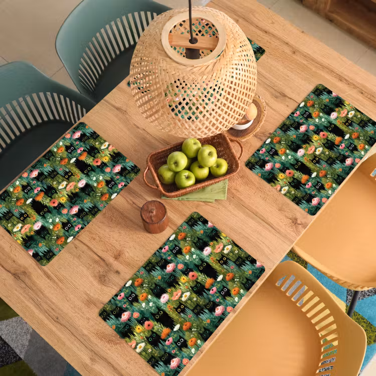 Katten - Bloemen - Kleurrijk Placemat vinyl groot 368 -zzsfeer5_Kitchenyeah-website
