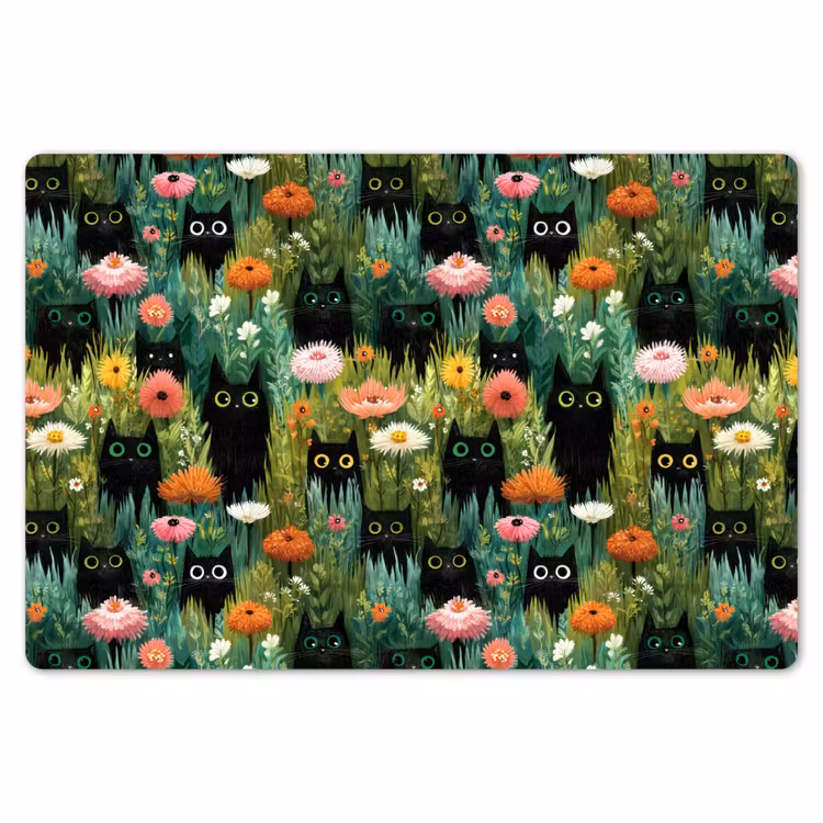 Katten - Bloemen - Kleurrijk Placemat vinyl groot 368 -zzsfeer1_Kitchenyeah-website