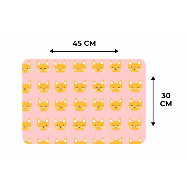 Katten - Patroon - Roze Placemat vinyl groot 368 -specs