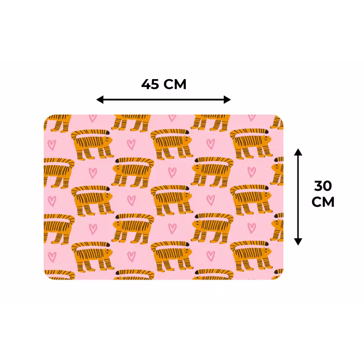 Katten - Roze - Hartjes Placemat vinyl groot 368 -specs