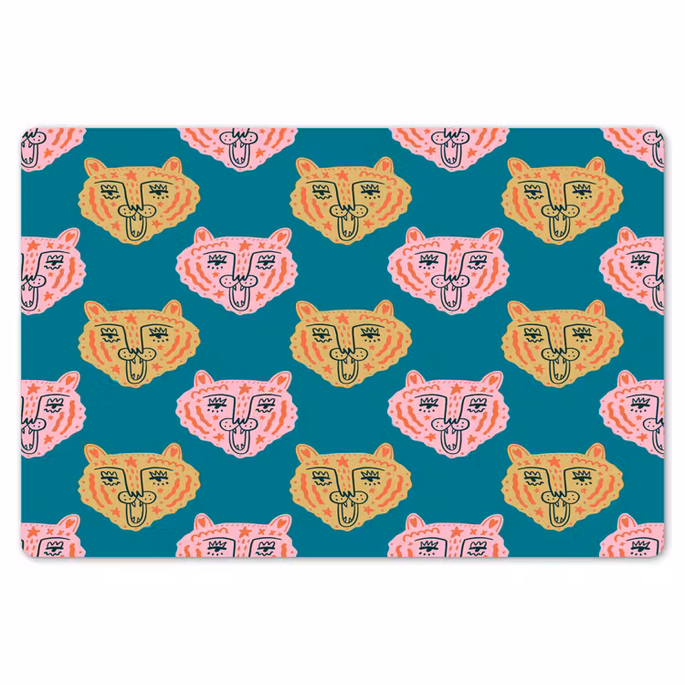 Kattengezichten - Sterren - Turquoise Placemat vinyl groot 368 -zzsfeer1_Kitchenyeah-website