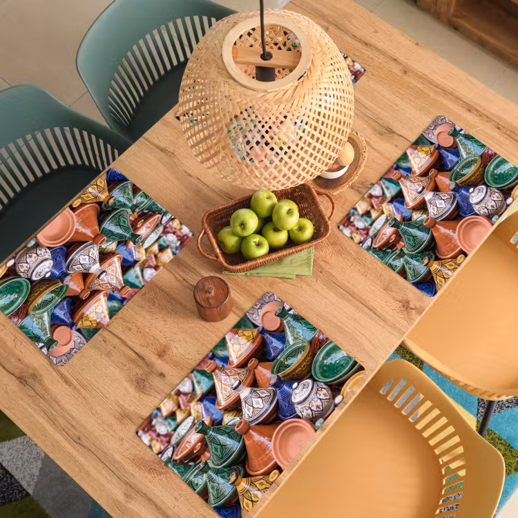 Tischset - 6 Stück - Keramik – Bunt – Muster - Aardewerk - Kleurrijk - Patroon Placemat vinyl groot