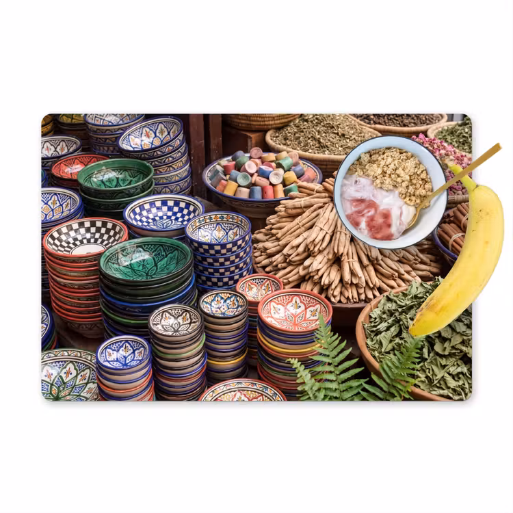 Tischset - 6 Stück - Keramik – Orientalisch – Farbenfroh - Aardewerk - Oosters - Kleurrijk Placemat vinyl groot