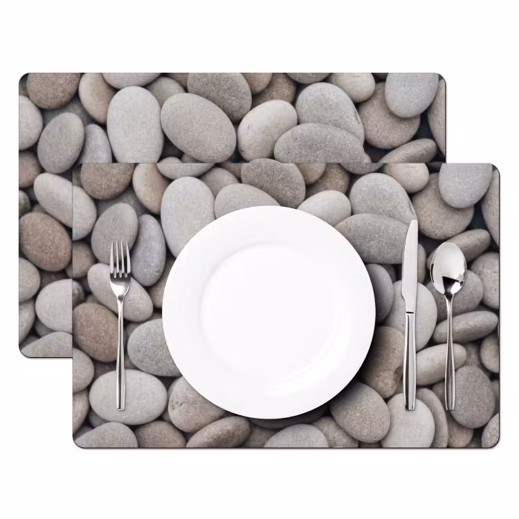 Kiezels - Stenen - Grijs Placemat vinyl groot -zzsfeer2_Kitchenyeah-website