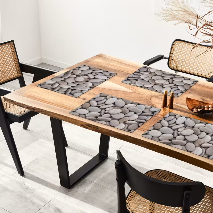 Kiezels - Stenen - Grijs Placemat vinyl groot -zzsfeer4_Kitchenyeah-website