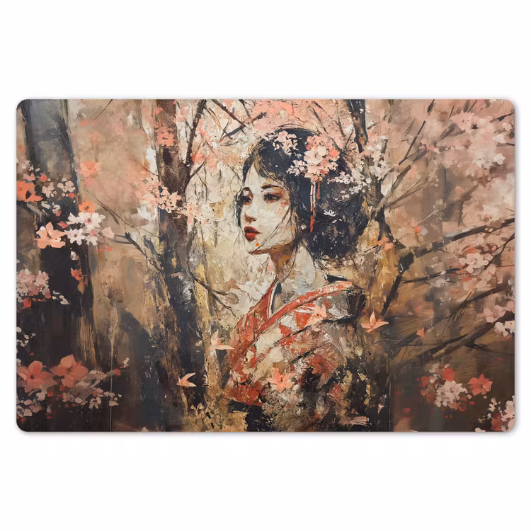 Kimono - Vrouw - kersenbomen Placemat vinyl groot -zzsfeer1_Kitchenyeah-website