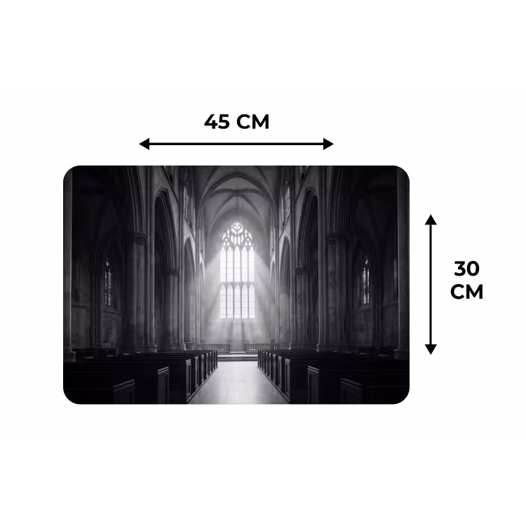 Kerk - Interieur - Lichtstralen - Architectuur - Klassiek Placemat vinyl groot -specs