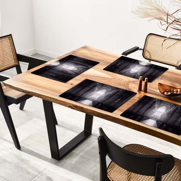 Kerk - Interieur - Lichtstralen - Architectuur - Klassiek Placemat vinyl groot -zzsfeer4_Kitchenyeah-website