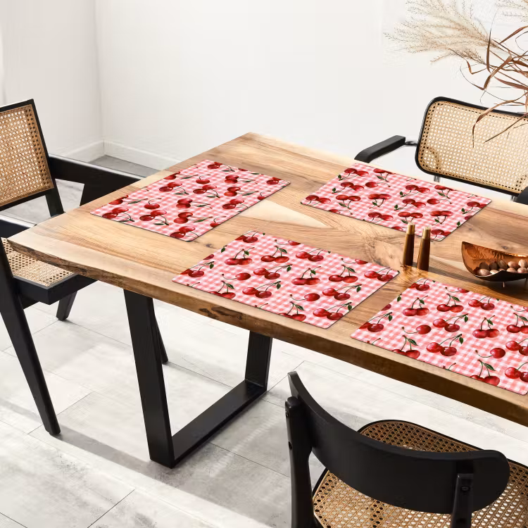 Kersen - Blokken - Rood Placemat vinyl groot 368 -zzsfeer4_Kitchenyeah-website