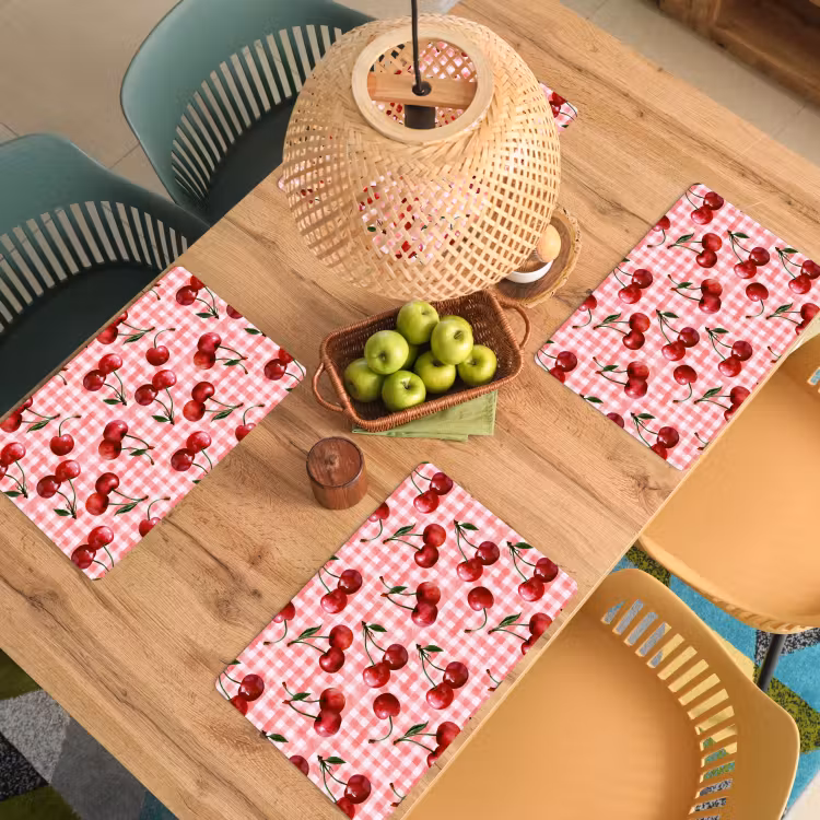 Kersen - Blokken - Rood Placemat vinyl groot 368 -zzsfeer5_Kitchenyeah-website