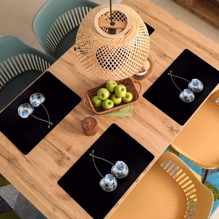 Kersen - Delfts blauw - Fruit Placemat vinyl groot -zzsfeer5_Kitchenyeah-website