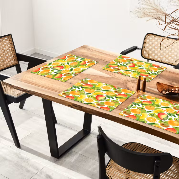 Kiwi - Sinasappel - Mango - Perzik Placemat vinyl groot 368 -zzsfeer4_Kitchenyeah-website