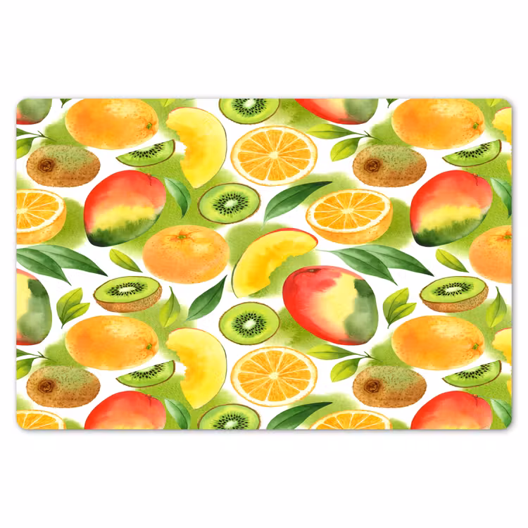 Kiwi - Sinasappel - Mango - Perzik Placemat vinyl groot 368 -zzsfeer1_Kitchenyeah-website