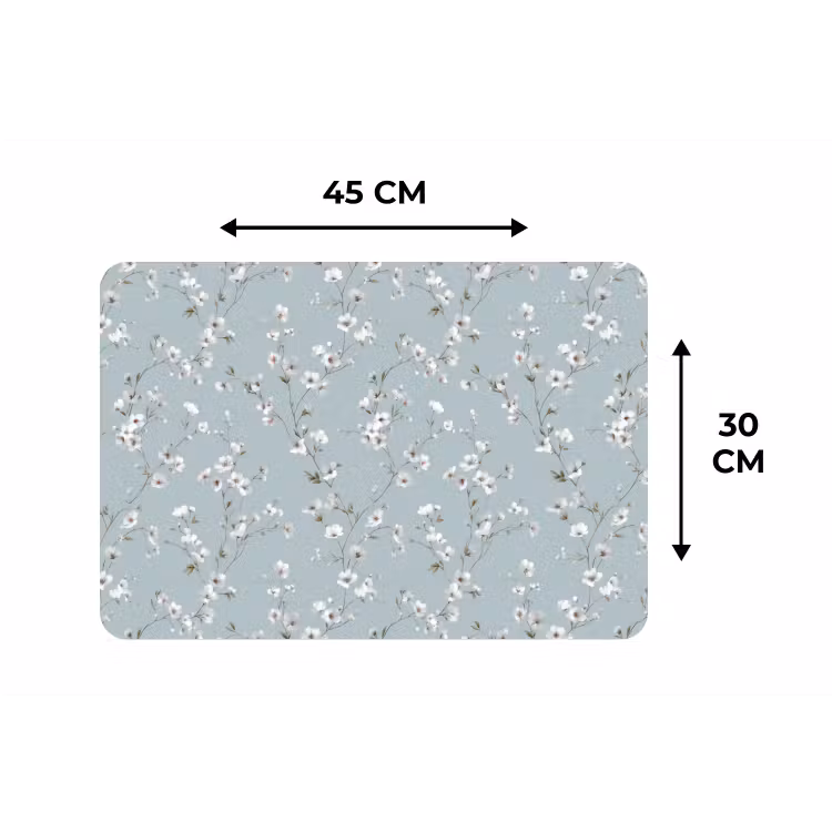 Klassiek - Bloemen - Blauw Placemat vinyl groot 368 -specs