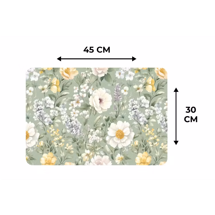 Klassiek - Bloemenpatroon - Kleurrijk Placemat vinyl groot 368 -specs