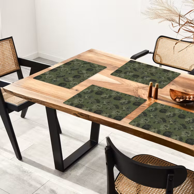 Klassiek - botanisch - olijfgroen - bloemen Placemat vinyl groot 368 -zzsfeer4_Kitchenyeah-website