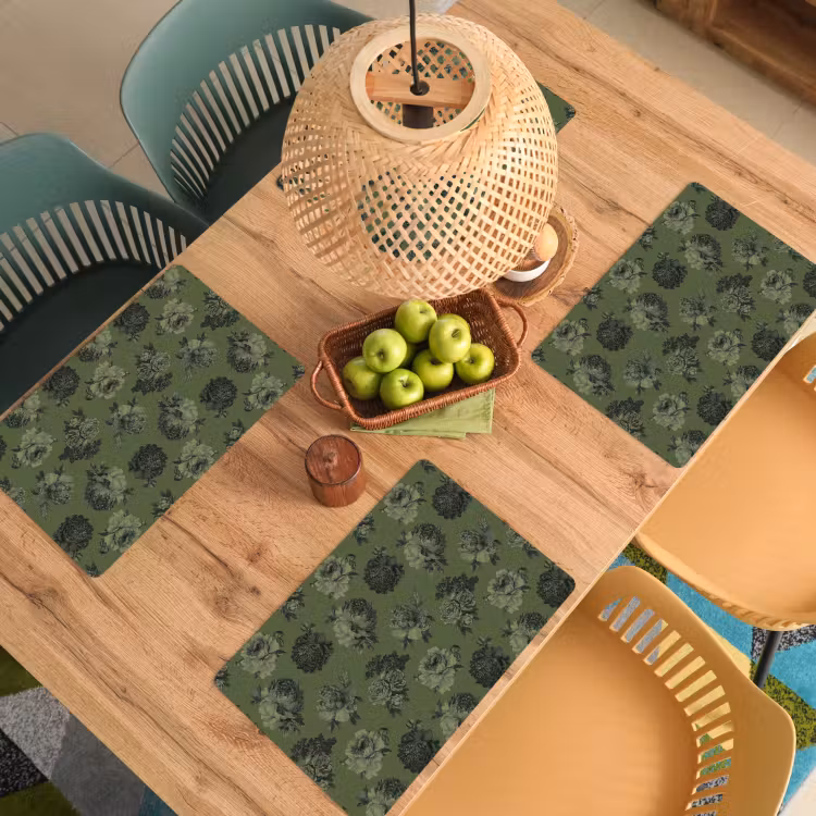 Klassiek - botanisch - olijfgroen - bloemen Placemat vinyl groot 368 -zzsfeer5_Kitchenyeah-website