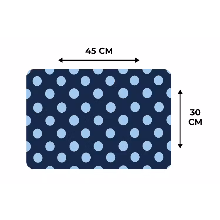 Klassiek - Dots - Blauw Placemat vinyl groot 368 -specs