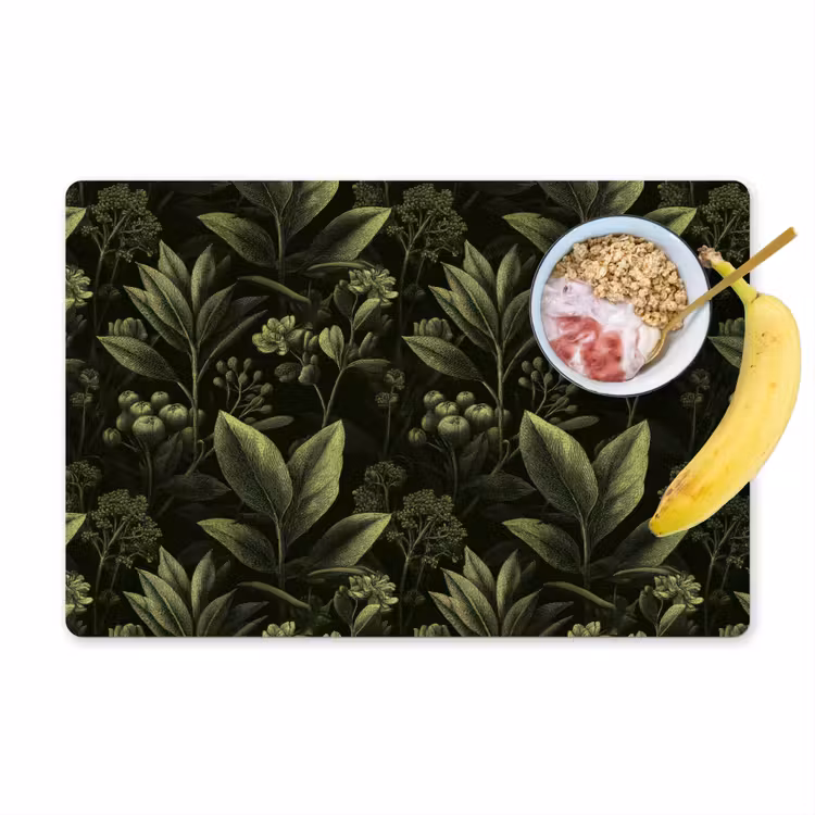 Klassiek - Donker - Botanisch - Planten Placemat vinyl groot 368 -zzzproduct_Kitchenyeah-website