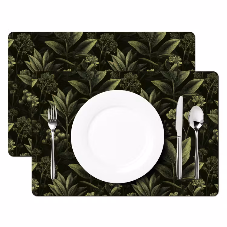 Klassiek - Donker - Botanisch - Planten Placemat vinyl groot 368 -zzsfeer2_Kitchenyeah-website