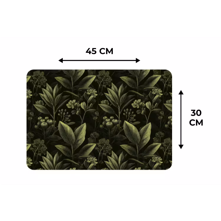 Klassiek - Donker - Botanisch - Planten Placemat vinyl groot 368 -specs