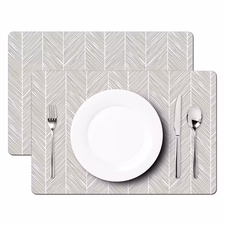 Klassiek - Visgraat - Grijs Placemat vinyl groot 368 -zzsfeer2_Kitchenyeah-website