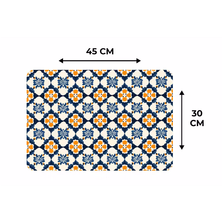 Klassiek - Geometrisch - Blauw Placemat vinyl groot 368 -specs