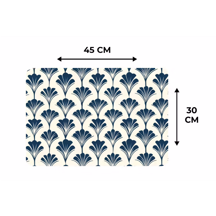 Klassiek - Motief - Blauw Placemat vinyl groot 368 -specs