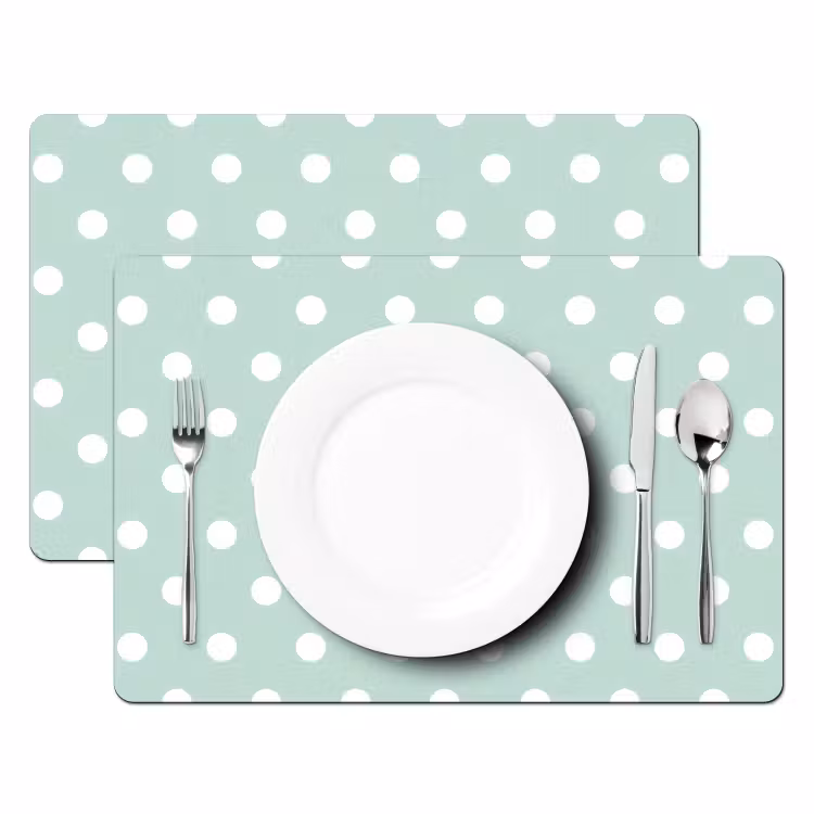 Klassiek - Polka - Groen Placemat vinyl groot 368 -zzsfeer2_Kitchenyeah-website