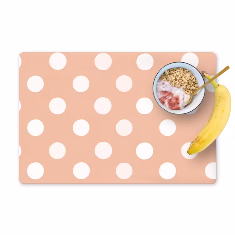 Klassiek - Polka - Perzik Placemat vinyl groot 368 -zzzproduct_Kitchenyeah-website