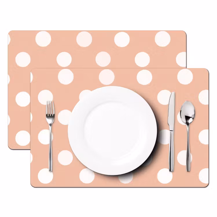 Klassiek - Polka - Perzik Placemat vinyl groot 368 -zzsfeer2_Kitchenyeah-website