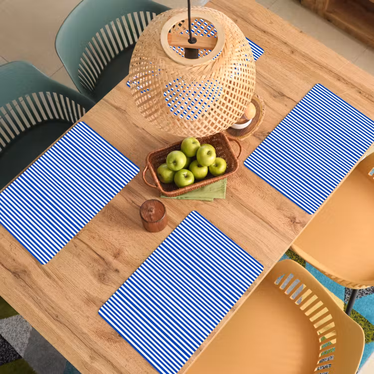 Klassiek - Strepen - Blauw Placemat vinyl groot 368 -zzsfeer5_Kitchenyeah-website