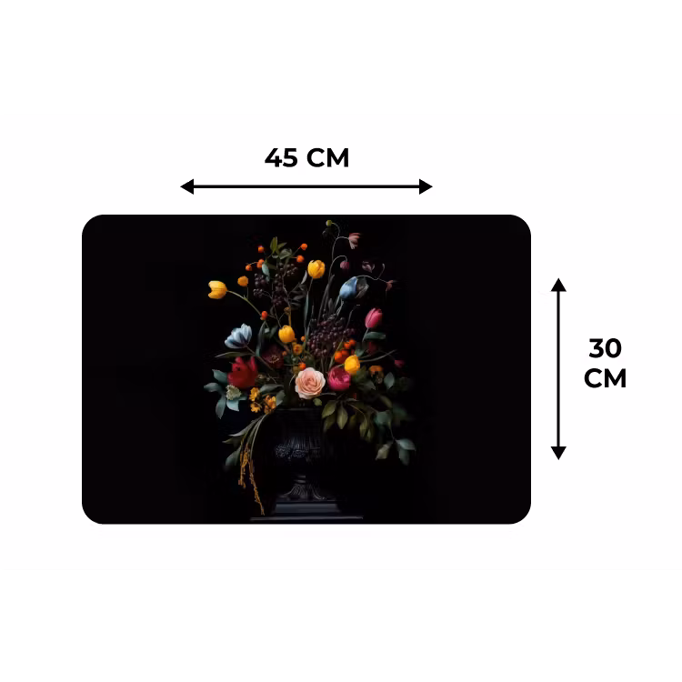 Klassiek - Vaas - Boeket - Bloemen Placemat vinyl groot -specs