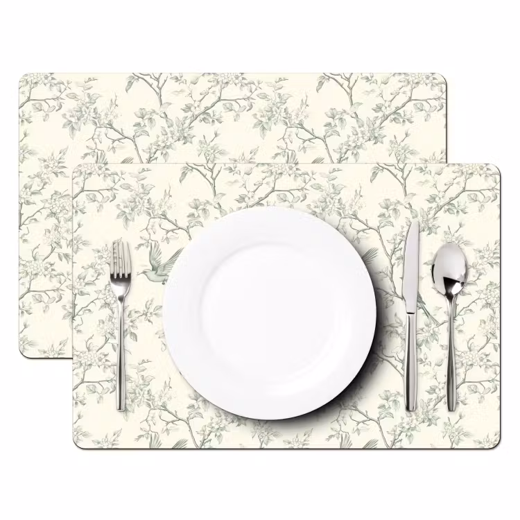 Klassiek - Vogels - Groen Placemat vinyl groot 368 -zzsfeer2_Kitchenyeah-website