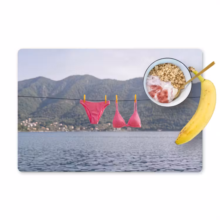 Kleding - Badkleding - Waslijn - Zomer - Roze Placemat vinyl groot -zzzproduct_Kitchenyeah-website