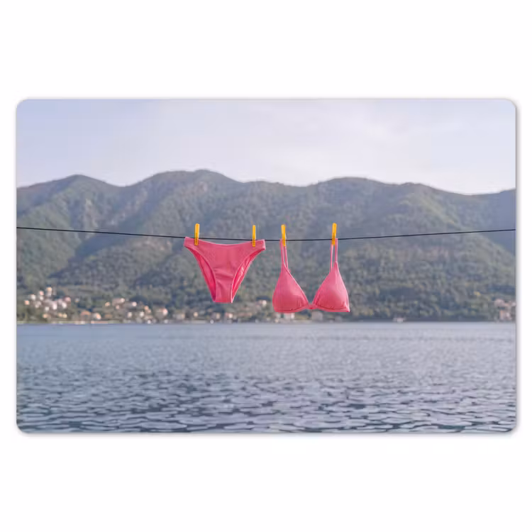 Kleding - Badkleding - Waslijn - Zomer - Roze Placemat vinyl groot -zzsfeer1_Kitchenyeah-website
