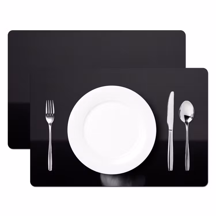 Knoflook - Zwart - Wit Placemat vinyl groot -zzsfeer2_Kitchenyeah-website