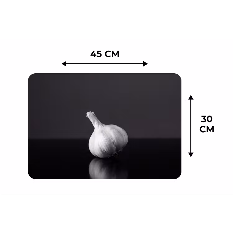 Knoflook - Zwart - Wit Placemat vinyl groot -specs