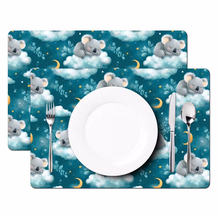 Koala's - Betoverend - Blauw Placemat vinyl groot 368 -zzsfeer2_Kitchenyeah-website