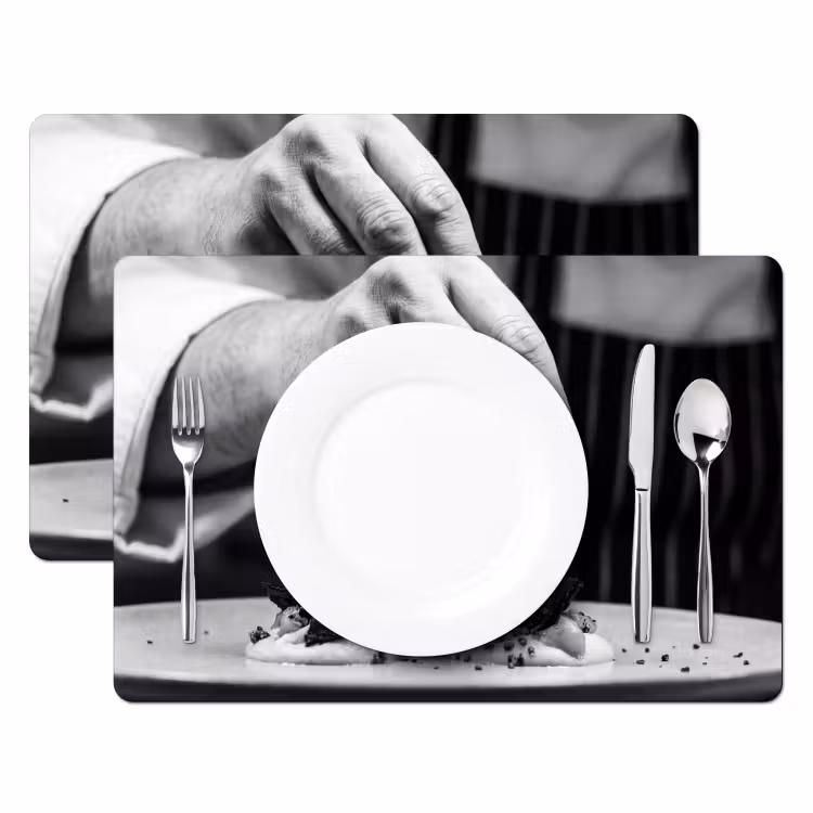 Chef - Garnering - Gerecht Placemat vinyl groot -zzsfeer2_Kitchenyeah-website