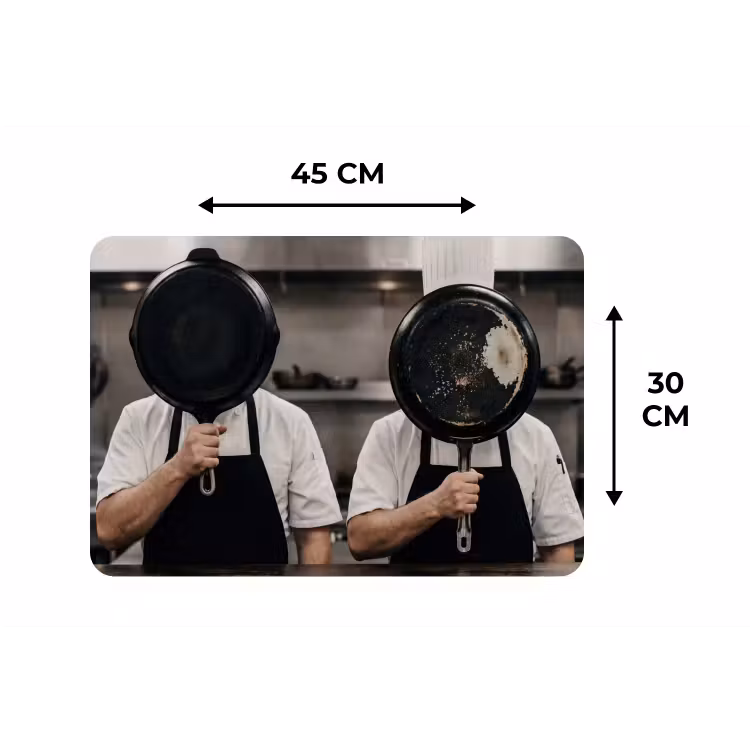Koks - Koekenpannen - Keuken Placemat vinyl groot -specs