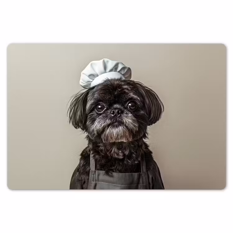 Kokskleding - Zwart - Hondje Placemat vinyl groot -zzsfeer1_Kitchenyeah-website