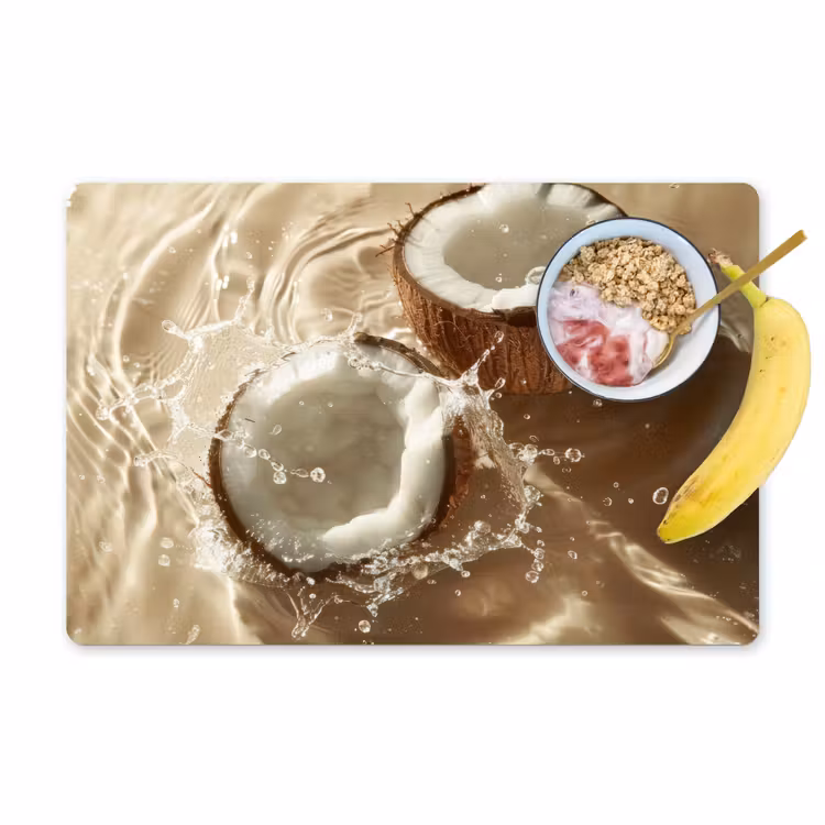 Kokosnoot - Water - Beige - Spetters Placemat vinyl groot -zzzproduct_Kitchenyeah-website