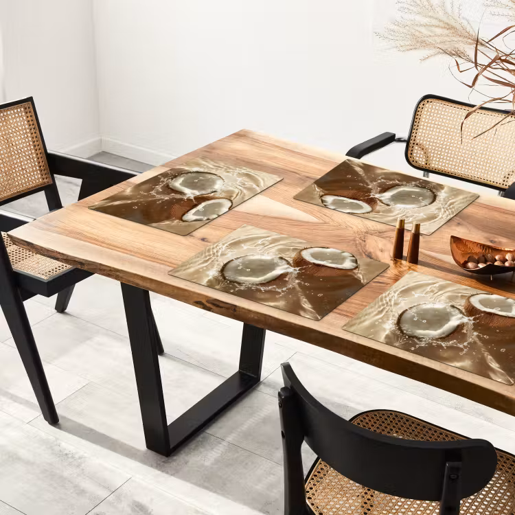 Kokosnoot - Water - Beige - Spetters Placemat vinyl groot -zzsfeer4_Kitchenyeah-website