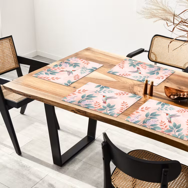 Kolibrie - Vliegen - Natuur - Illustratie - Kleurrijk Placemat vinyl groot -zzsfeer4_Kitchenyeah-website